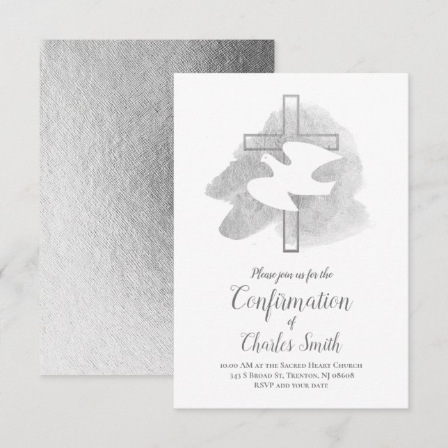 confirmation Holy Spirit design Invitation (Front/Back)