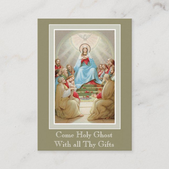 Confirmation Holy Spirit Virgin Mary Apostles Pray Business Card (Front)