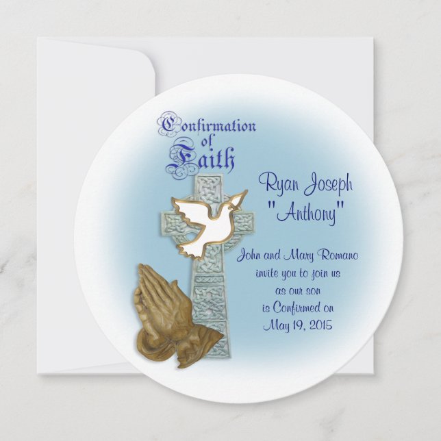 Confirmation invitation Celtic cross (Front)