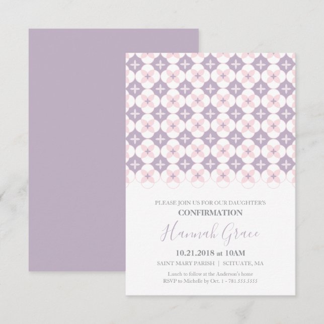 Confirmation Invitation - Custom Invite for Girl (Front/Back)
