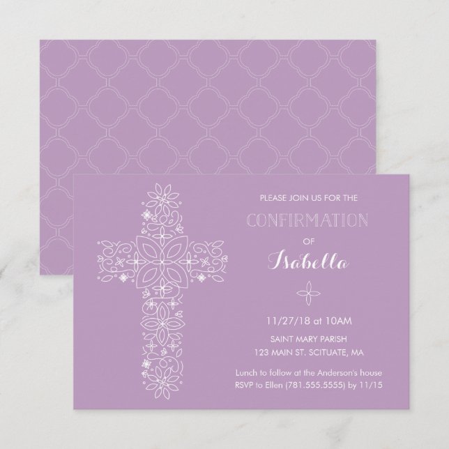 Confirmation Invitation - Pretty Invite (Front/Back)
