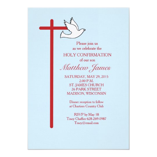 definition code confirmation & Confirmation Dove, Blue Invitation Cross   Zazzle Red Lt