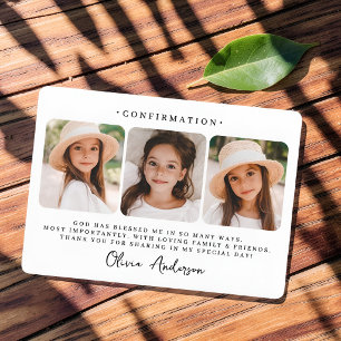 Confirmation Modern Simple Chic Photo Thank You Card