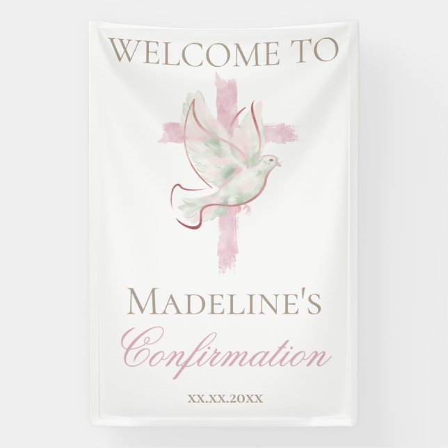 Confirmation pink cross banner (Vertical)