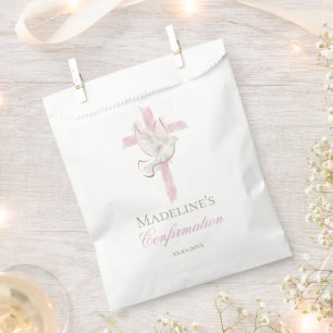 Confirmation pink cross favour bag