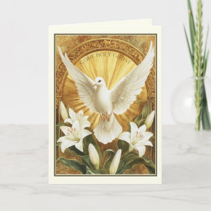 Confirmation Sacrament Holy Ghost White Lilies  Card