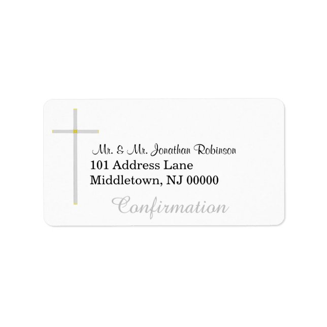 Confirmation Silver Cross Address Labels (Front)