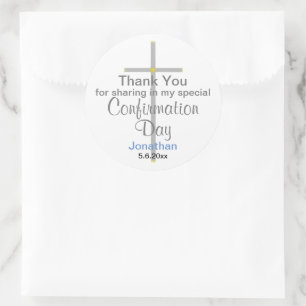 Confirmation Son Thank You Round Stickers