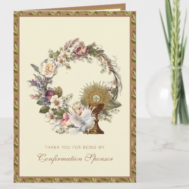 Confirmation Sponsor Thank You Religious   Holiday Card (Creator Uploaded)