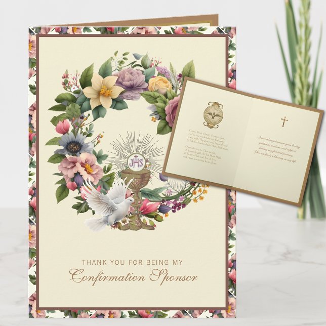 Confirmation Sponsor Thank You Religious   Holiday Card (Creator Uploaded)