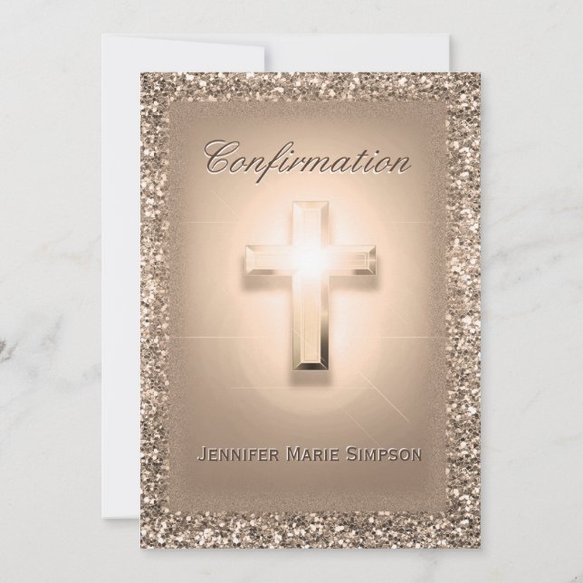 Confirmation with Glowing Cross Invitation (Back)