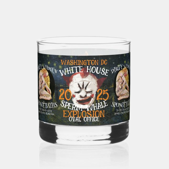 CONFIRMED TRUMP'S NECK SCROTUM IS PREGNANT WHISKEY GLASS (Front)