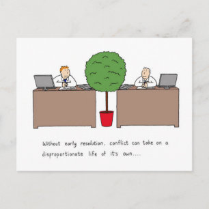 Conflict Resolution in the Workplace, Cartoon. Postcard
