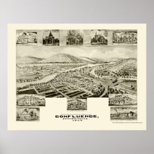 Confluence, PA Panoramic Map - 1905 Poster