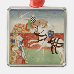 Confrontation of Two Knights before the King Metal Ornament