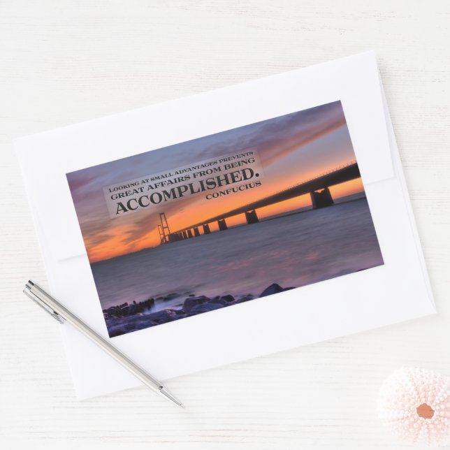 Confucius Inspirational Quote "Great affairs" Rectangular Sticker (Envelope)