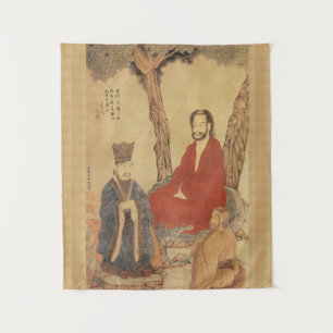 Confucius, Lao-tzu and Buddhist Arhat Tapestry
