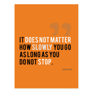confucius quote motivational inspirational orange postcard