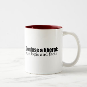 Confuse a liberal Two-Tone coffee mug