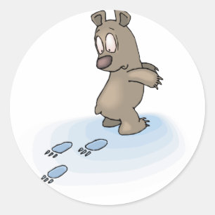 Confused Bear Classic Round Sticker