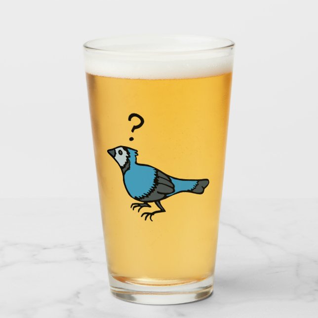 Confused Bird Glass (Front Filled)