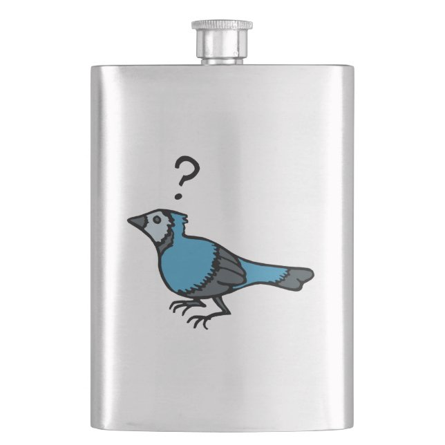 Confused Bird Hip Flask (Front)