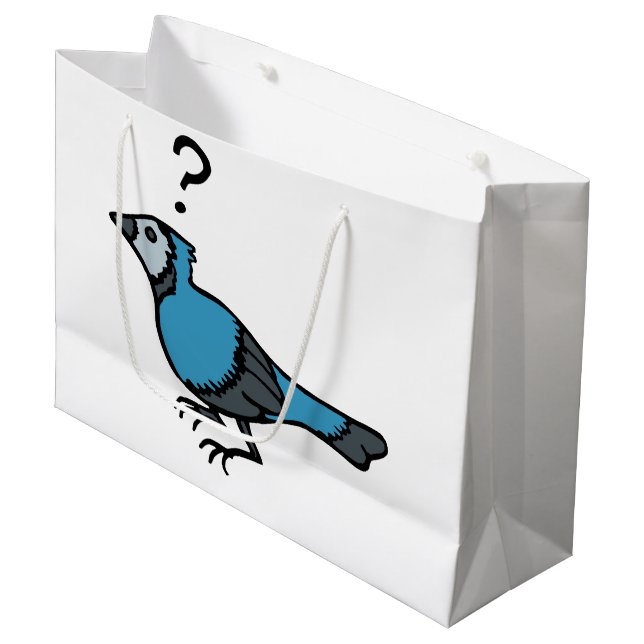 Confused Bird Large Gift Bag (Front Angled)