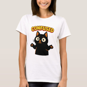 Confused Black Cat T-Shirt