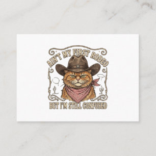 Confused Cowboy Cat Rodeo Calling Card