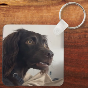 Confused Dog Meme Double Sided Keychain