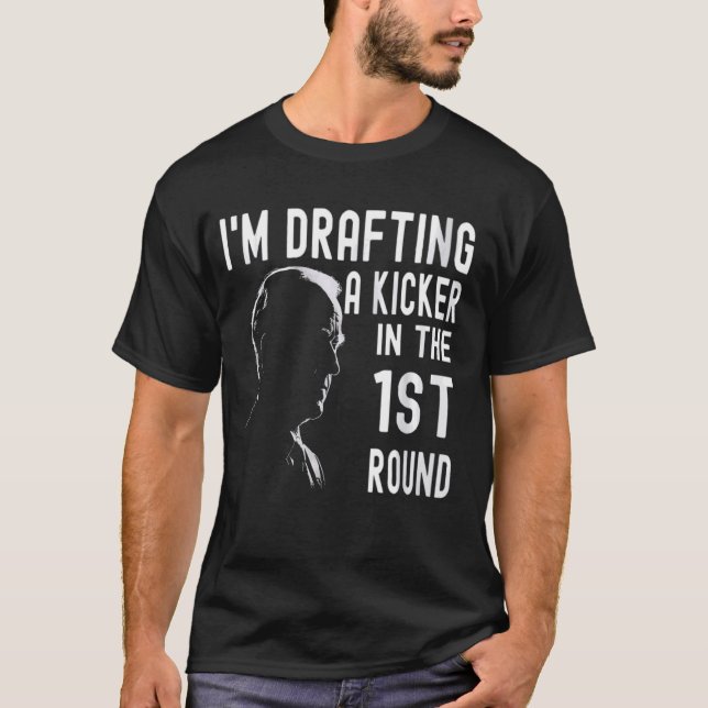 Confused Drafting Kicker Funny Fantasy Football Dr T-Shirt (Front)