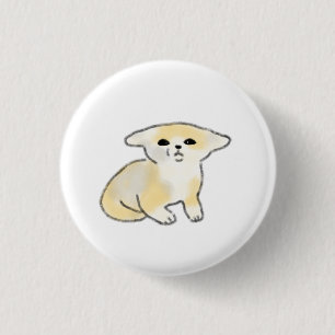 Confused Fennec Fox Watercolor Gift 3 Cm Round Badge