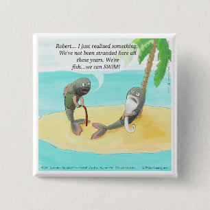 Confused Fish Funny 15 Cm Square Badge