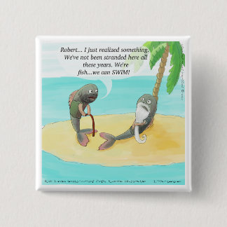 Confused Fish Funny 15 Cm Square Badge