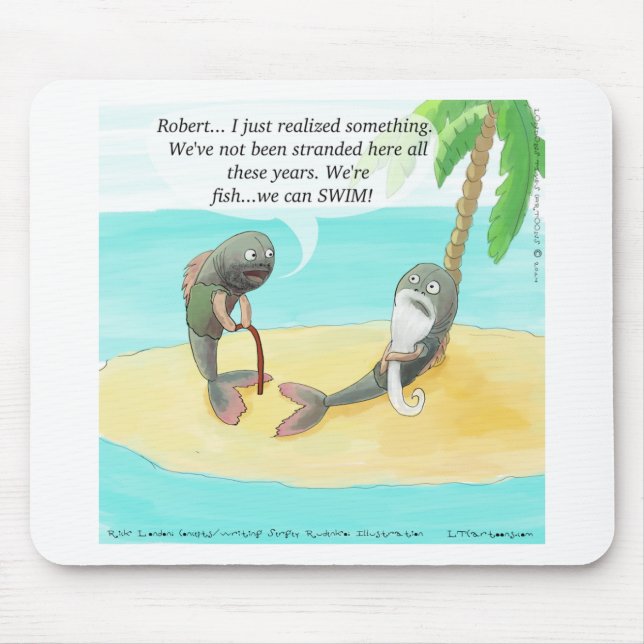 Confused Fish Funny Mouse Pad (Front)