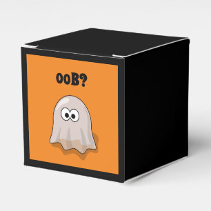 Confused Ghost Says "Oob?" Funny Halloween Cartoon Favour Box