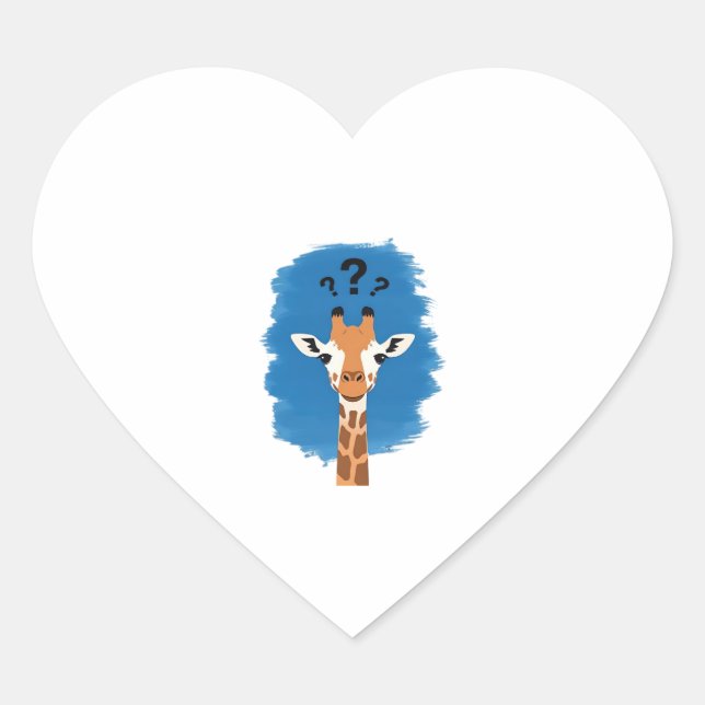 Confused Giraffe Classic T-Shirt_1 Heart Sticker (Front)