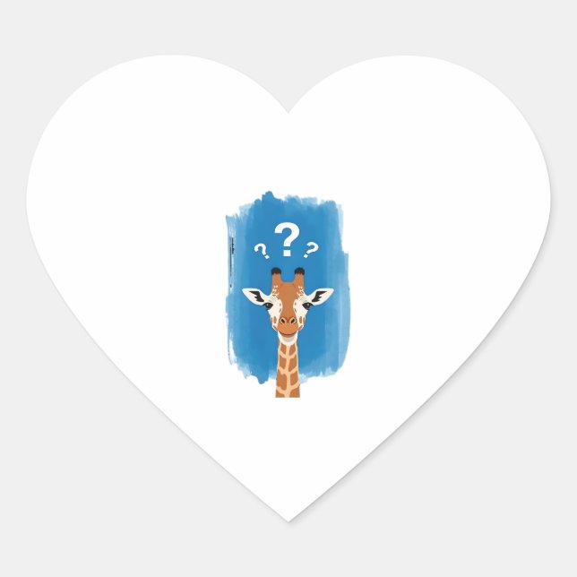 Confused Giraffe Classic T-Shirt Heart Sticker (Front)
