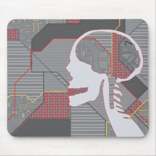 confused heart logicskull mouse pad