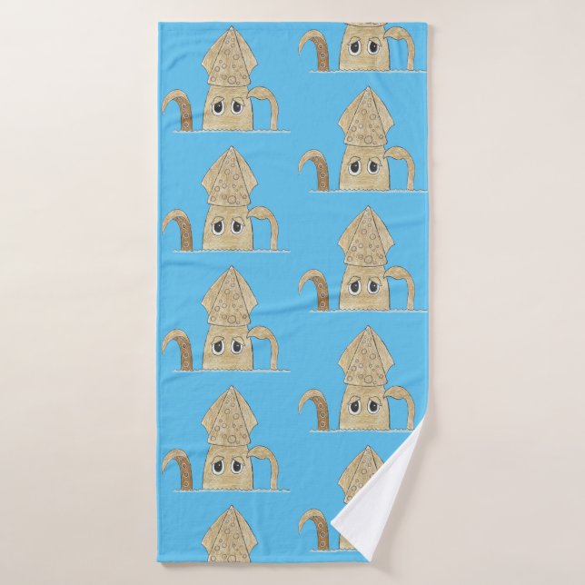 Confused Howard the Squid (Squid Pals) Bath Towel (Bath Towel)