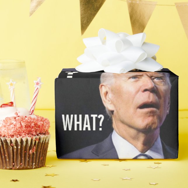 CONFUSED JOE BIDEN FUNNY CHRISTMAS WRAPPING PAPER (Birthday Party)