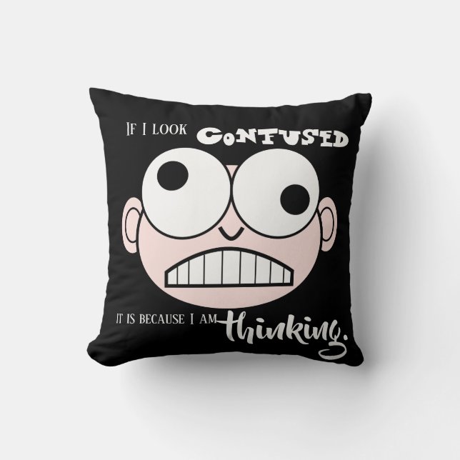 Confused Look Throw Pillow (Front)