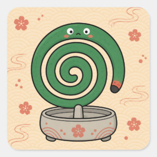 Confused Mosquito Coil Square Sticker