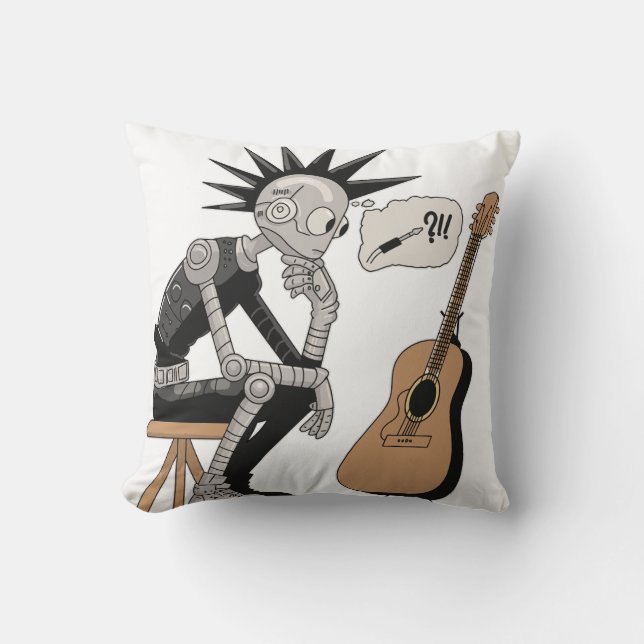 Confused Music Robot Cushion (Front)