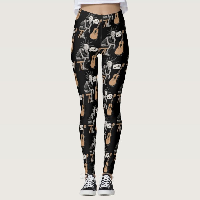 Confused Music Robot Leggings (Front)