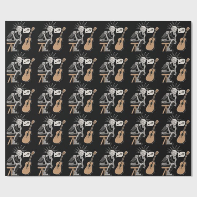 Confused Music Robot Wrapping Paper (Flat)