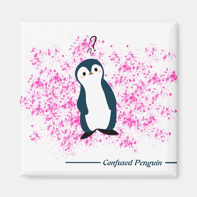 Confused Penguin Magnet (Front)