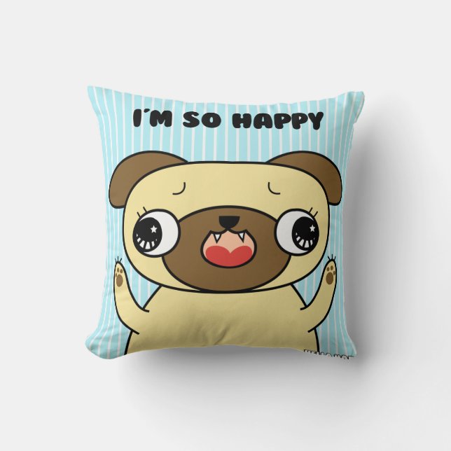 Confused Pug American MoJo Pillows (Front)