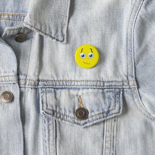 Confused Puzzled Emoji 3 Cm Round Badge (In Situ)