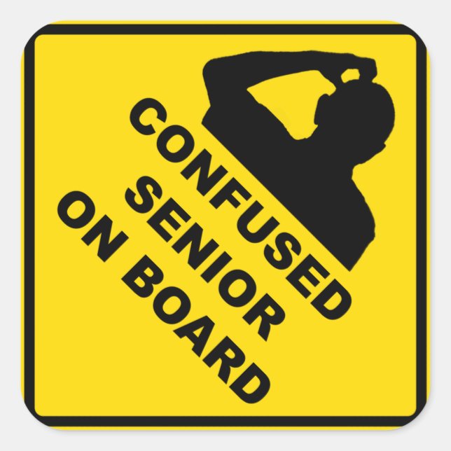 Confused Senior On Board Sticker (Front)